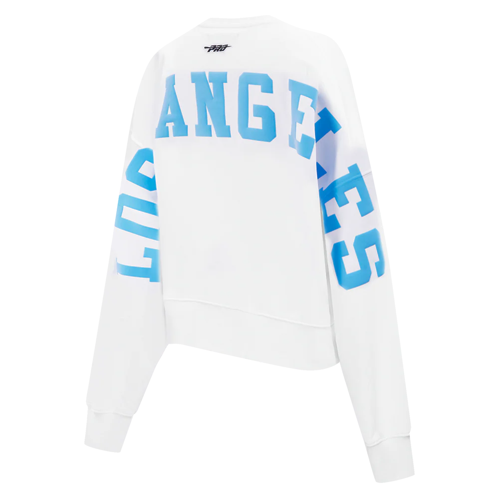 NFL LOS ANGELES CHARGERS WINGSPAN WOMEN'S FLC CREWNECK (WHITE) - Image 6