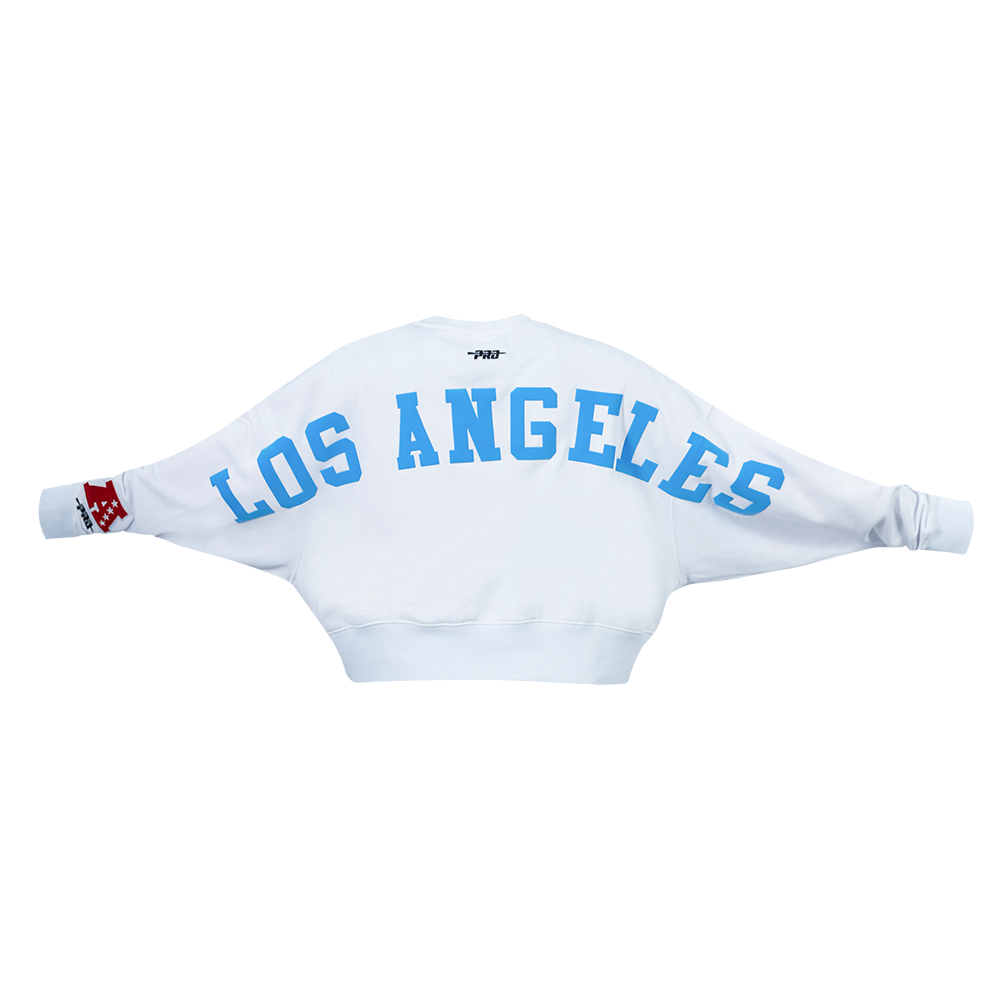 NFL LOS ANGELES CHARGERS WINGSPAN WOMEN'S FLC CREWNECK (WHITE) - Image 7
