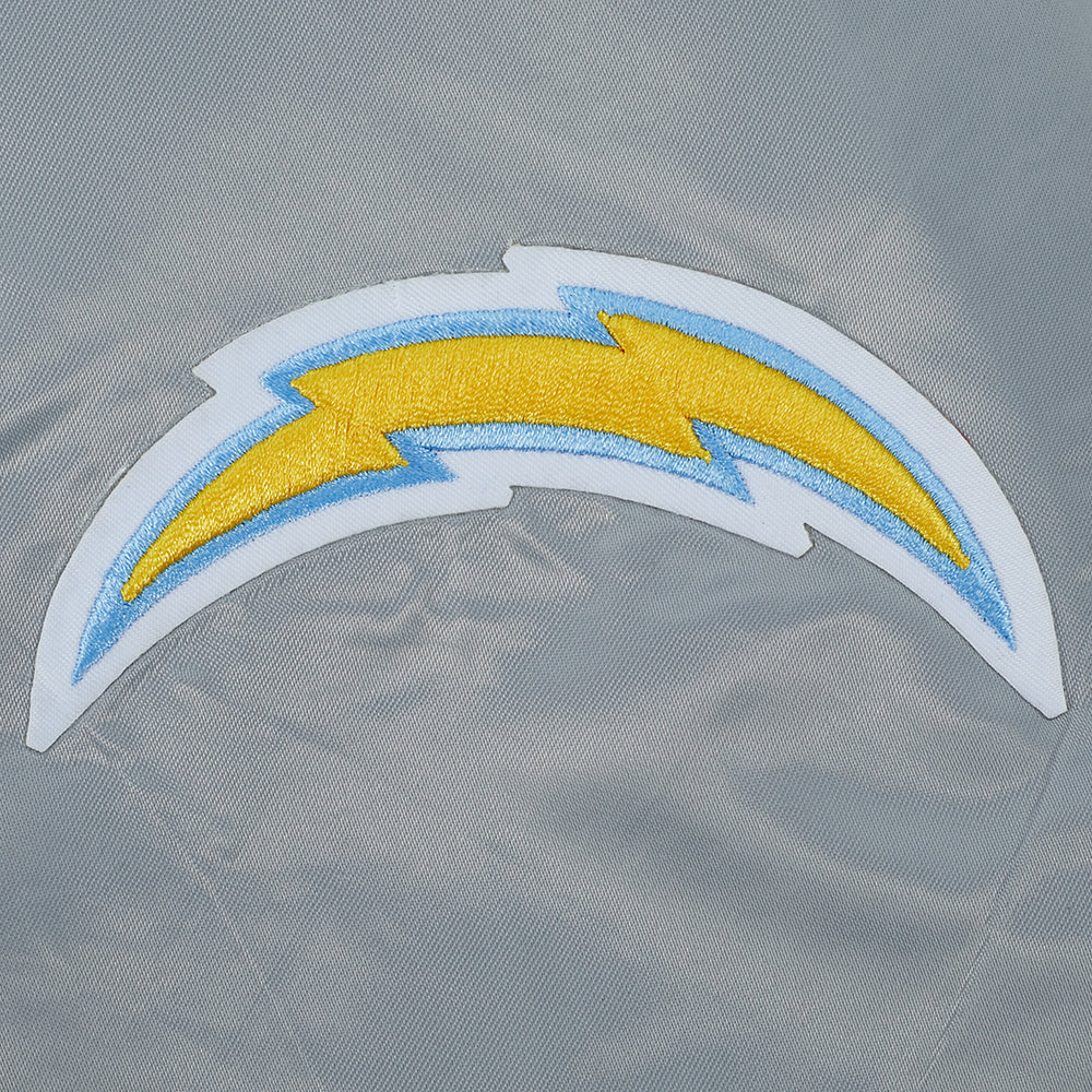 NFL LOS ANGELES CHARGERS CLASSIC WOMEN'S SATIN JACKET (SILVER) - Image 7