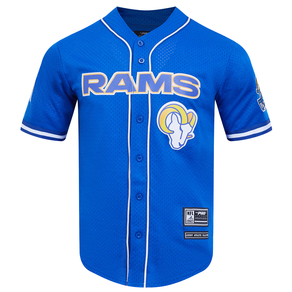 NFL LOS ANGELES RAMS CLASSIC MEN'S MESH BUTTON DOWN JERSEY (ROYAL BLUE)