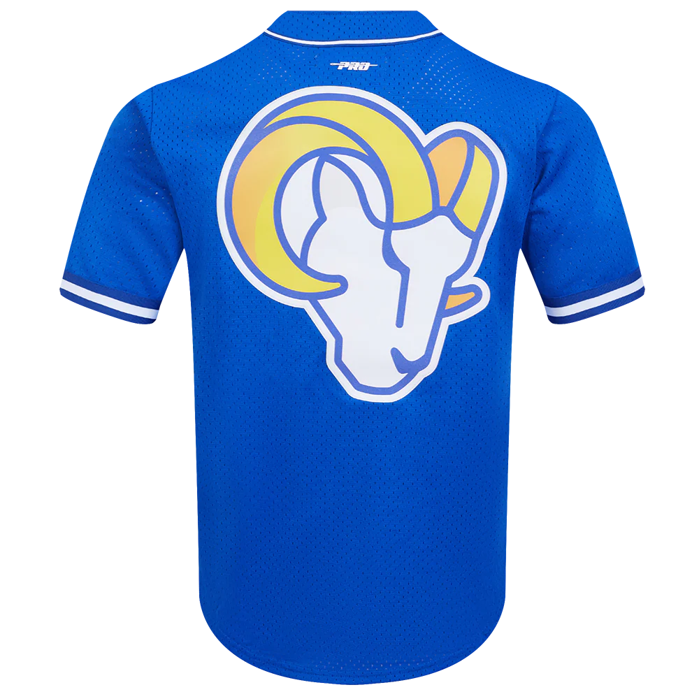 NFL LOS ANGELES RAMS CLASSIC MEN'S MESH BUTTON DOWN JERSEY (ROYAL BLUE) - Image 3