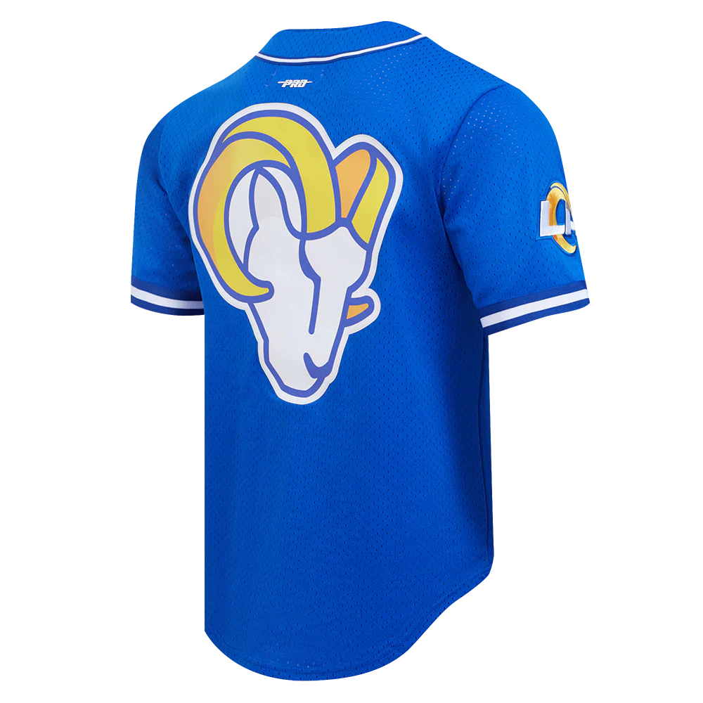 NFL LOS ANGELES RAMS CLASSIC MEN'S MESH BUTTON DOWN JERSEY (ROYAL BLUE) - Image 4