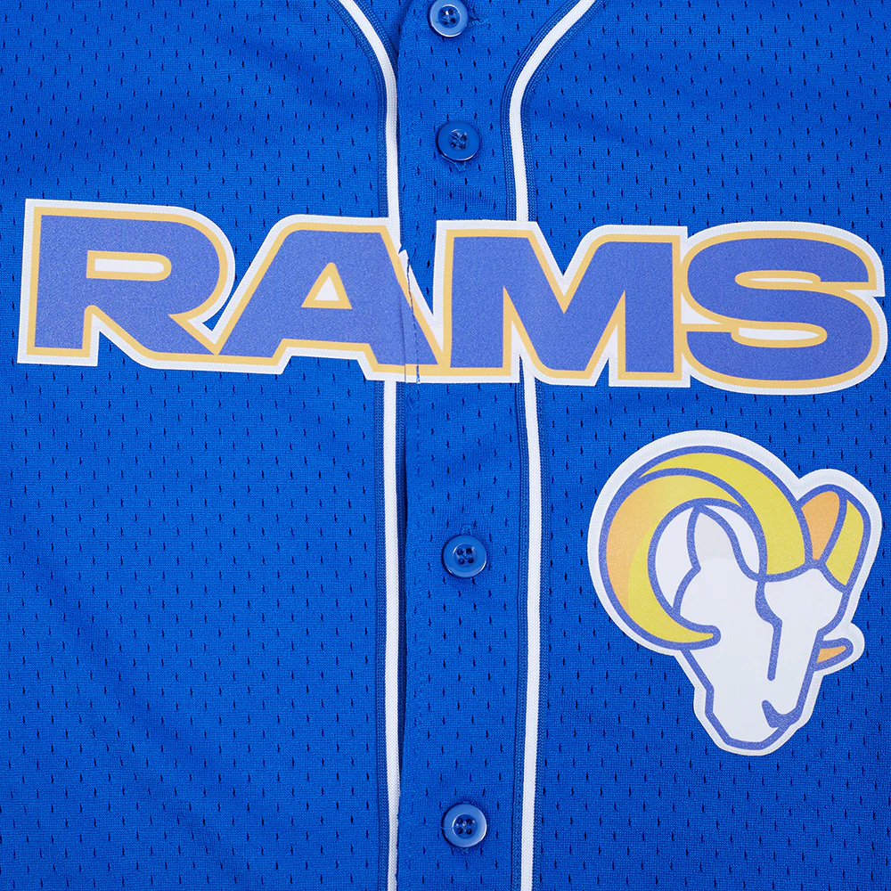 NFL LOS ANGELES RAMS CLASSIC MEN'S MESH BUTTON DOWN JERSEY (ROYAL BLUE) - Image 5