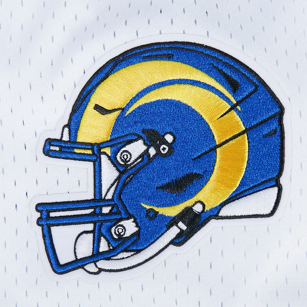 NFL LOS ANGELES RAMS CLASSIC MESH BUTTON DOWN SHIRT (WHITE/ROYAL BLUE) - Image 9
