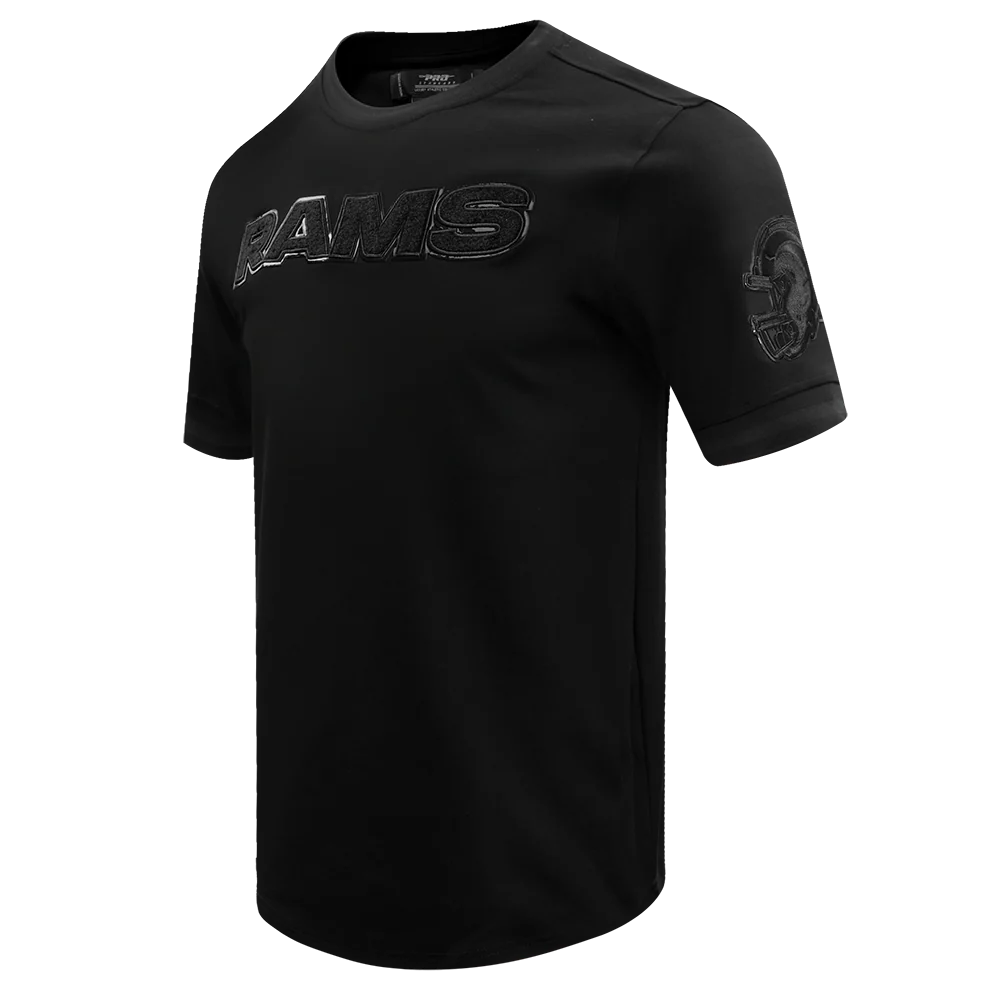 NFL LOS ANGELES RAMS TRIPLE BLACK MEN'S TEE (TRIPLE BLACK) - Image 2