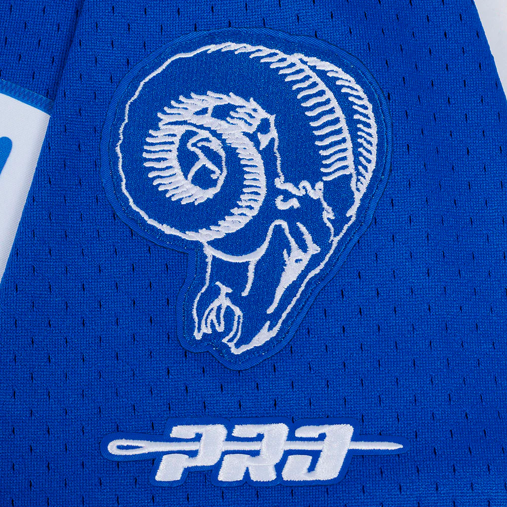 NFL LOS ANGELES RAMS ERIC DICKERSON #29 MEN'S MESH BUTTON DOWN SHIRT (ROYAL BLUE) - Image 7