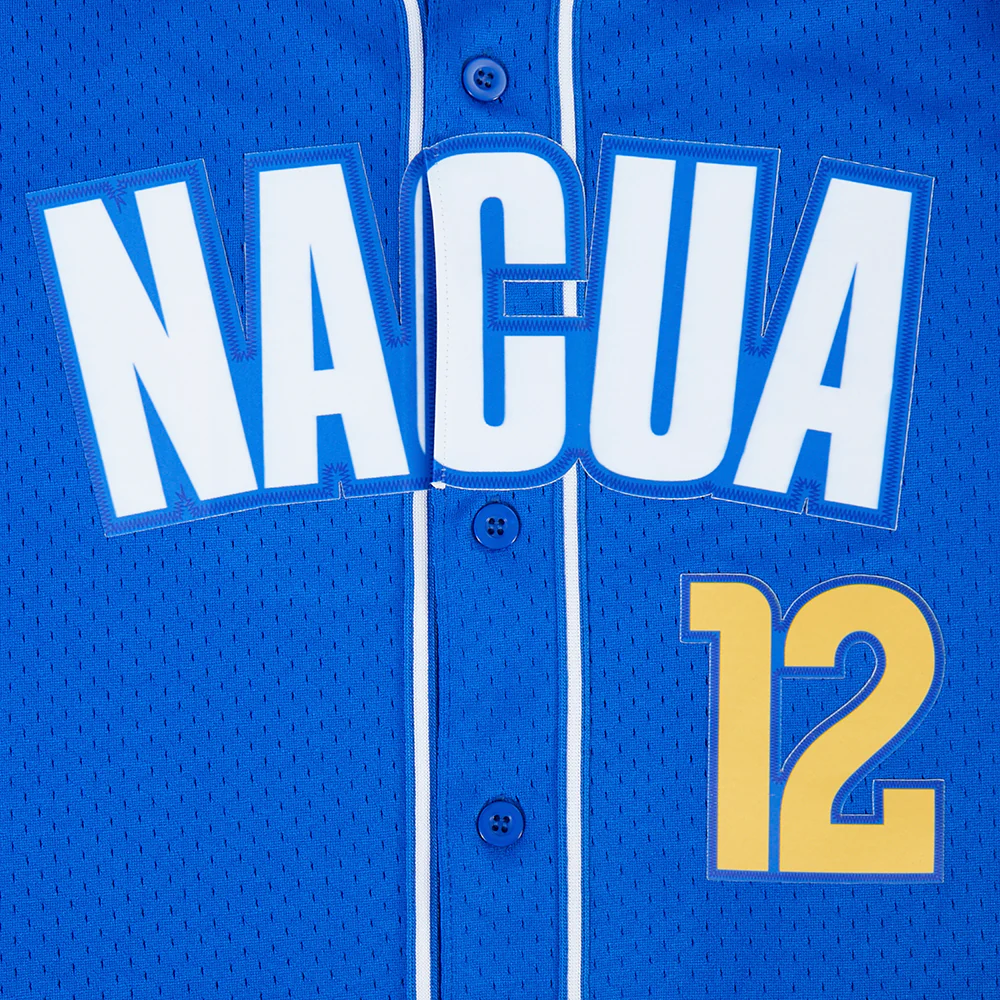 NFL LOS ANGELES RAMS PUKA NACUA #12 CLASSIC MESH PNN MEN'S MESH BUTTON DOWN SHIRT (ROYAL BLUE) - Image 4