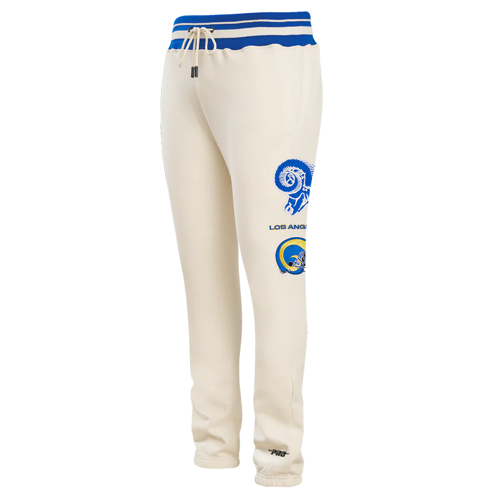 NFL LOS ANGELES RAMS RETRO CLASSIC MEN'S SWEATPANT (EGGSHELL/ ROYAL BLUE) - Image 4