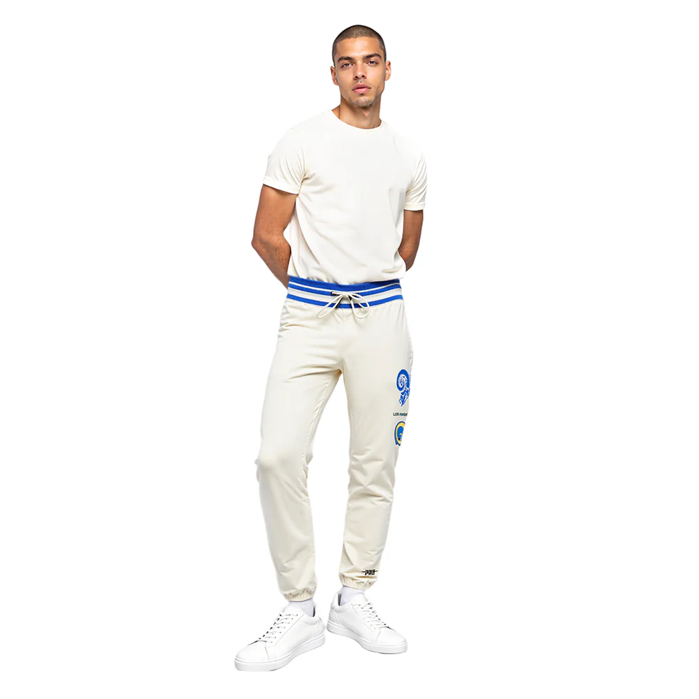 NFL LOS ANGELES RAMS RETRO CLASSIC MEN'S SWEATPANT (EGGSHELL/ ROYAL BLUE) - Image 7