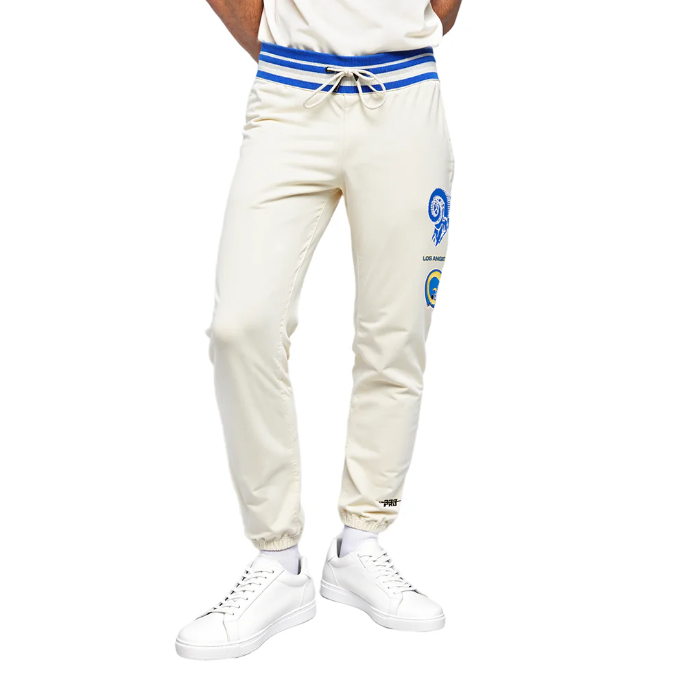 NFL LOS ANGELES RAMS RETRO CLASSIC MEN'S SWEATPANT (EGGSHELL/ ROYAL BLUE) - Image 8