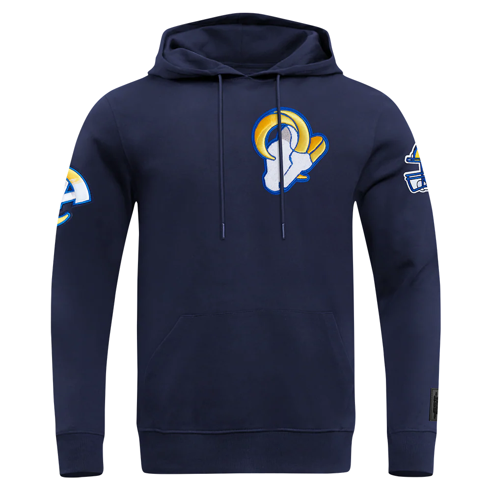 NFL LOS ANGELES RAMS CLASSIC MEN'S CHENILLE DK PO HOODIE (MIDNIGHT NAVY)