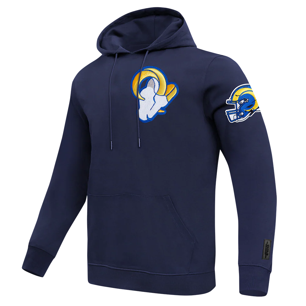 NFL LOS ANGELES RAMS CLASSIC MEN'S CHENILLE DK PO HOODIE (MIDNIGHT NAVY) - Image 2