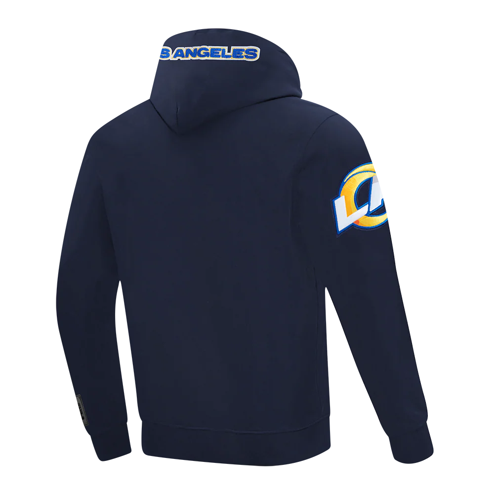 NFL LOS ANGELES RAMS CLASSIC MEN'S CHENILLE DK PO HOODIE (MIDNIGHT NAVY) - Image 4