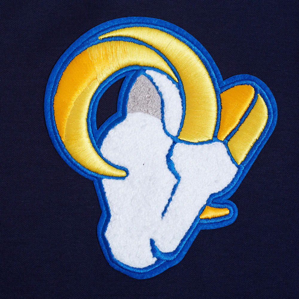 NFL LOS ANGELES RAMS CLASSIC MEN'S CHENILLE DK PO HOODIE (MIDNIGHT NAVY) - Image 8