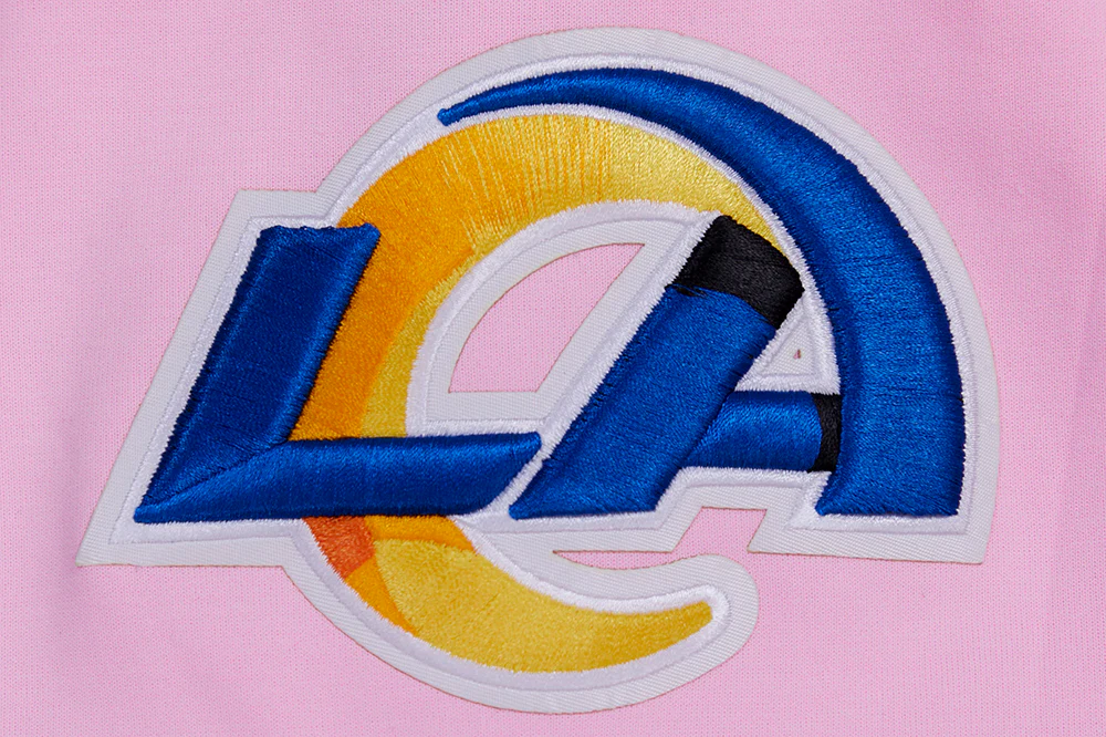NFL LOS ANGELES RAMS CLASSIC CHENILLE DOUBLE KNIT PULLOVER HOODIE (PINK) - Image 6