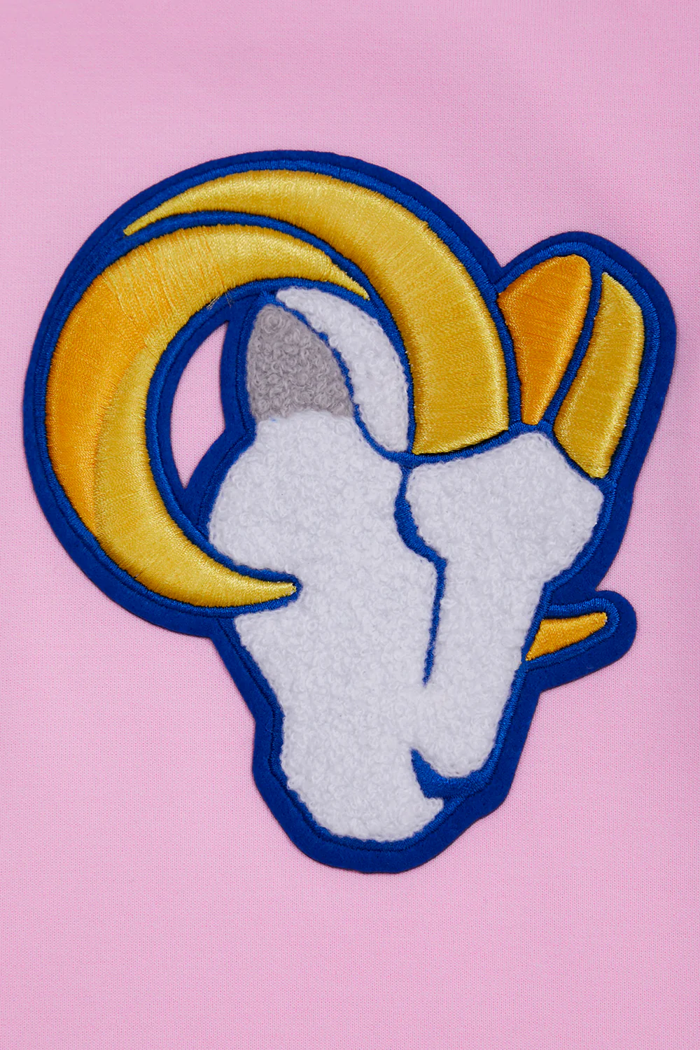 NFL LOS ANGELES RAMS CLASSIC CHENILLE DOUBLE KNIT PULLOVER HOODIE (PINK) - Image 7