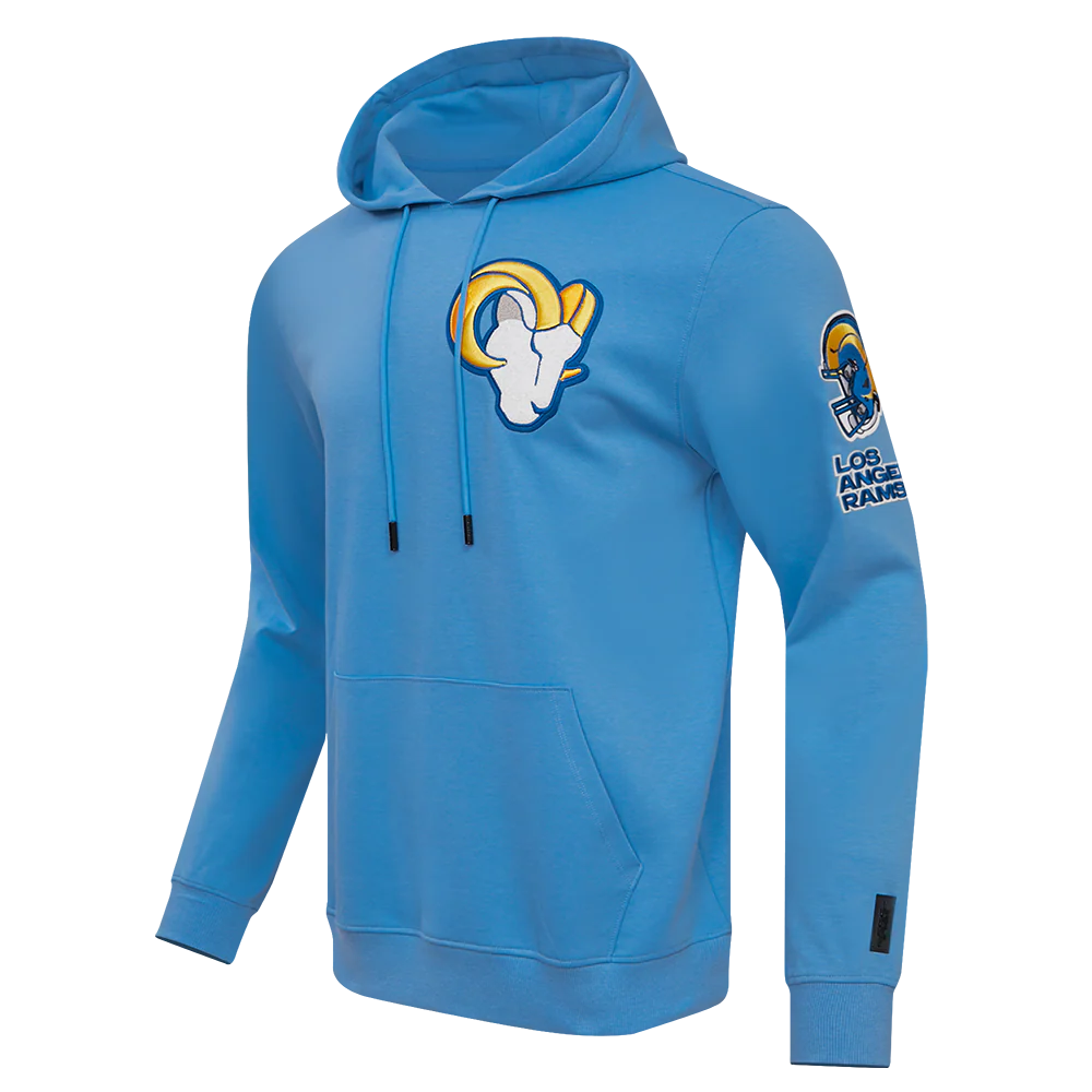 NFL LOS ANGELES RAMS CLASSIC CHENILLE DOUBLE KNIT PULLOVER HOODIE (UNIVERSITY BLUE) - Image 2