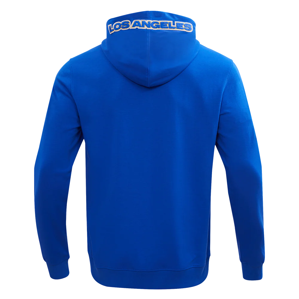 NFL LOS ANGELES RAMS CLASSIC CHENILLE MEN'S DOUBLE KNIT FULL ZIP HOODIE (ROYAL BLUE) - Image 4