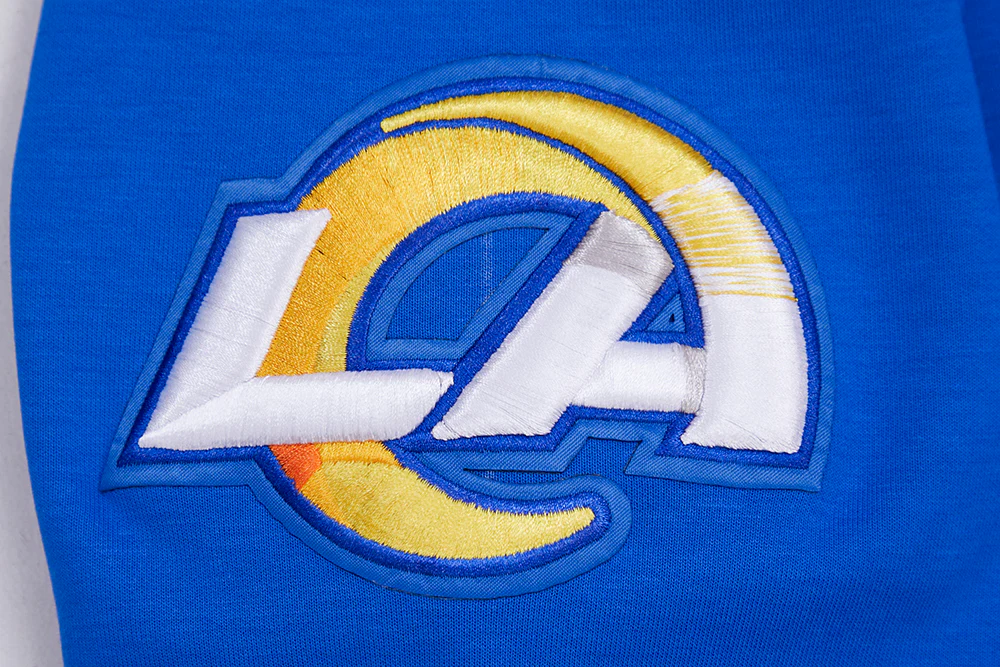 NFL LOS ANGELES RAMS CLASSIC CHENILLE MEN'S DOUBLE KNIT FULL ZIP HOODIE (ROYAL BLUE) - Image 6