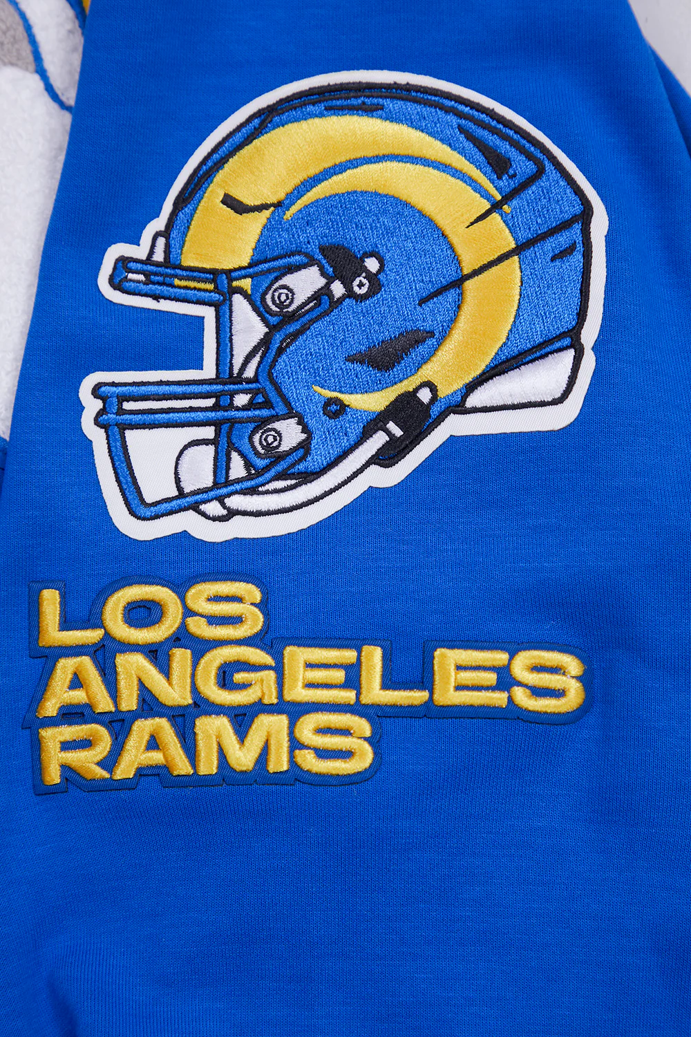 NFL LOS ANGELES RAMS CLASSIC CHENILLE MEN'S DOUBLE KNIT FULL ZIP HOODIE (ROYAL BLUE) - Image 7