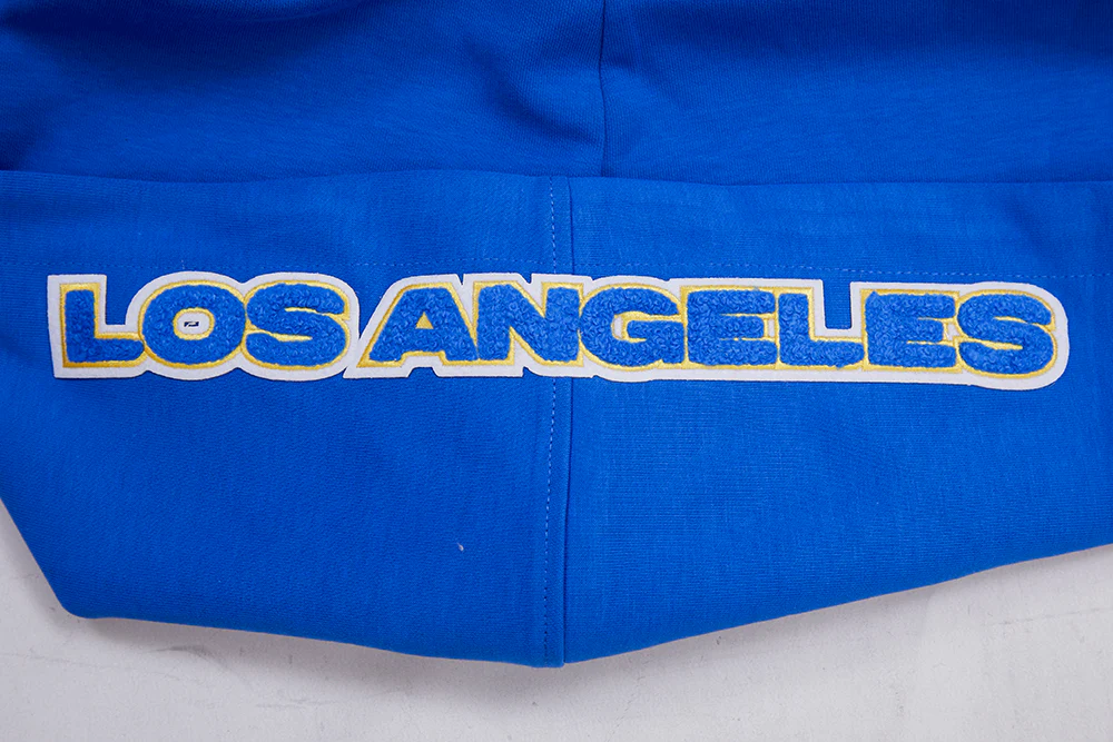 NFL LOS ANGELES RAMS CLASSIC CHENILLE MEN'S DOUBLE KNIT FULL ZIP HOODIE (ROYAL BLUE) - Image 8