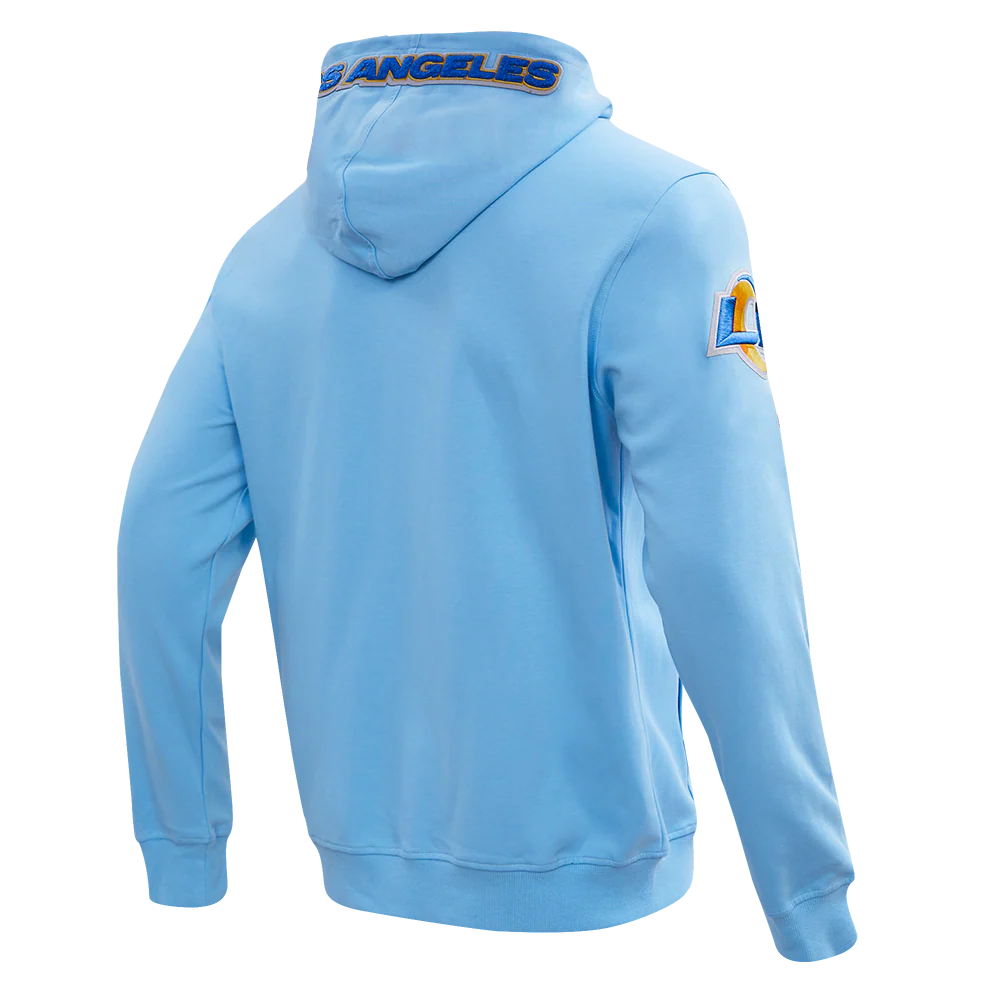 NFL LOS ANGELES RAMS CLASSIC CHENILLE DOUBLE KNIT FULL ZIP HOODIE (UNIVERSITY BLUE) - Image 3