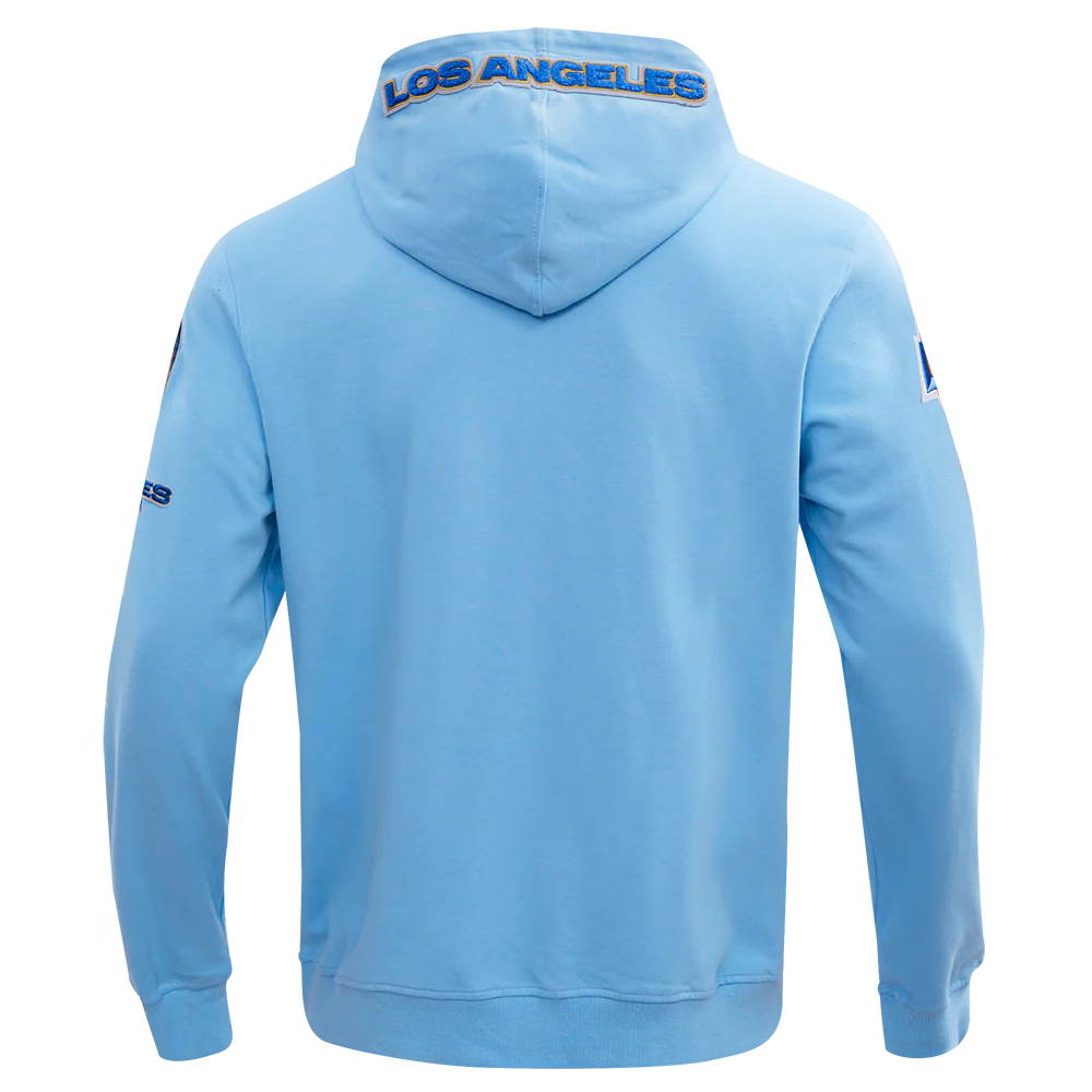 NFL LOS ANGELES RAMS CLASSIC CHENILLE DOUBLE KNIT FULL ZIP HOODIE (UNIVERSITY BLUE) - Image 4