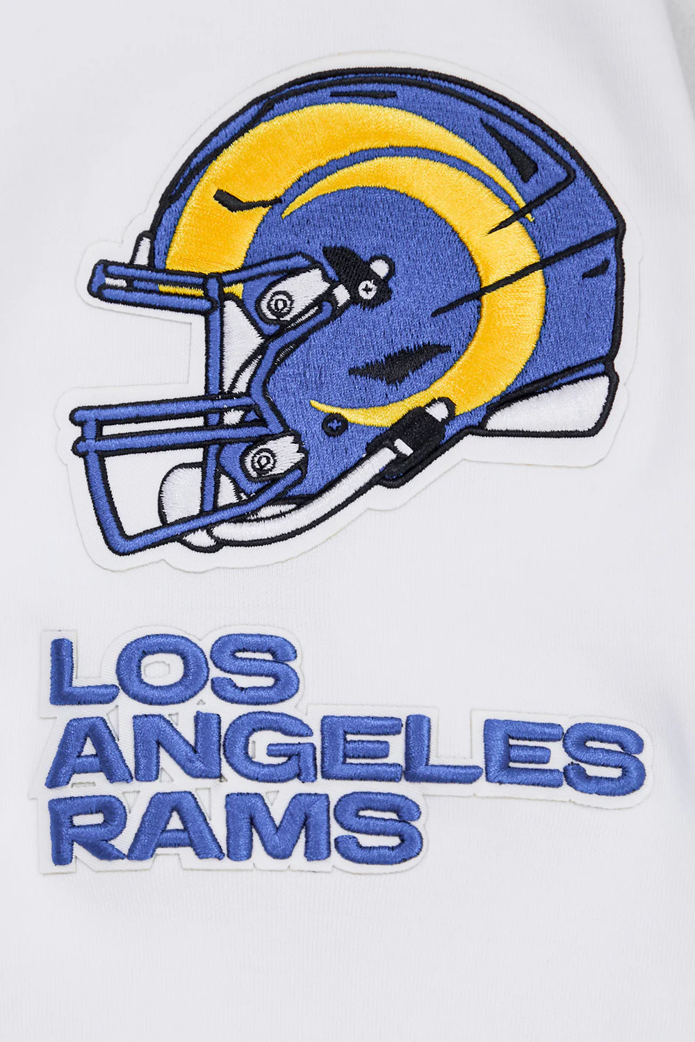 NFL LOS ANGELES RAMS CLASSIC CHENILLE DOUBLE KNIT FULL ZIP HOODIE (WHITE) - Image 8