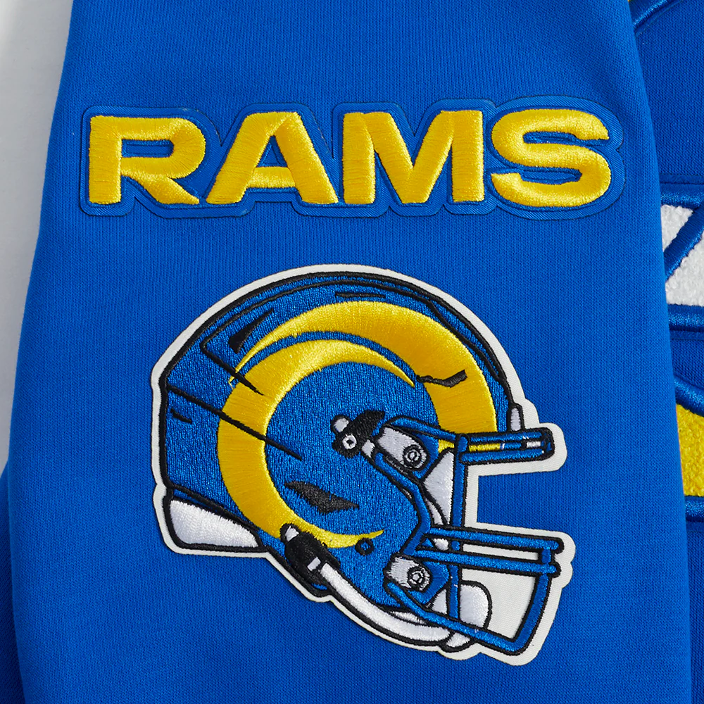 NFL LOS ANGELES RAMS MASHUP MEN'S RIB PULLOVER HOODIE (ROYAL BLUE) - Image 6