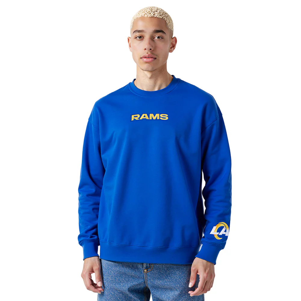 NFL LOS ANGELES RAMS WINGSPAN MEN'S DROP SHOULDER FLC CREWNECK (ROYAL BLUE) - Image 2