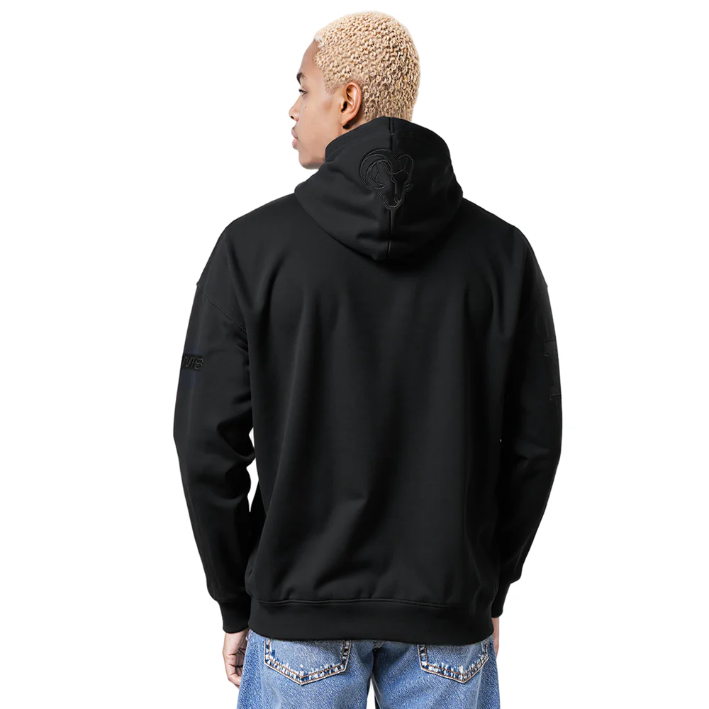 NFL LOS ANGELES RAMS NEUTRAL DROP SHOULDER PO HOODIE (BLACK) - Image 2