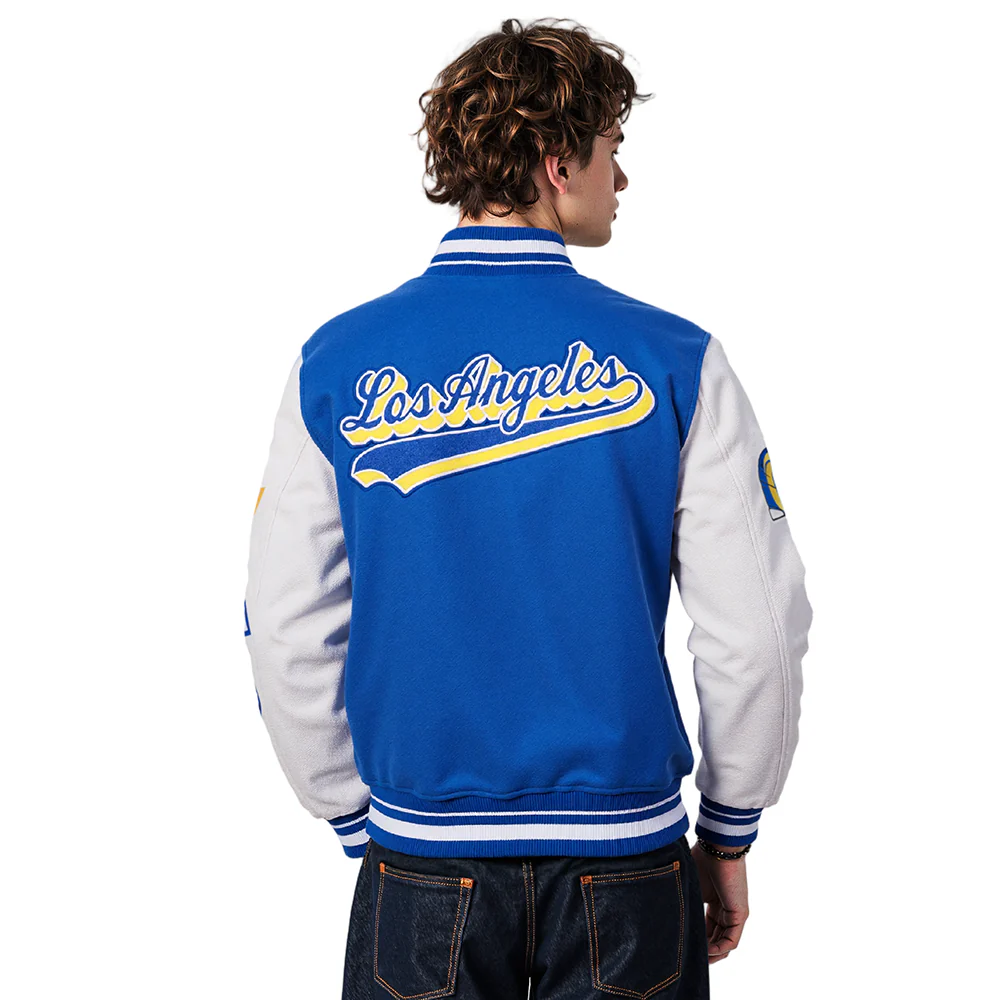 NFL LOS ANGELES RAMS SCRIPT TAIL MEN'S RIB WOOL VARSITY (ROYAL BLUE/WHITE) - Image 11