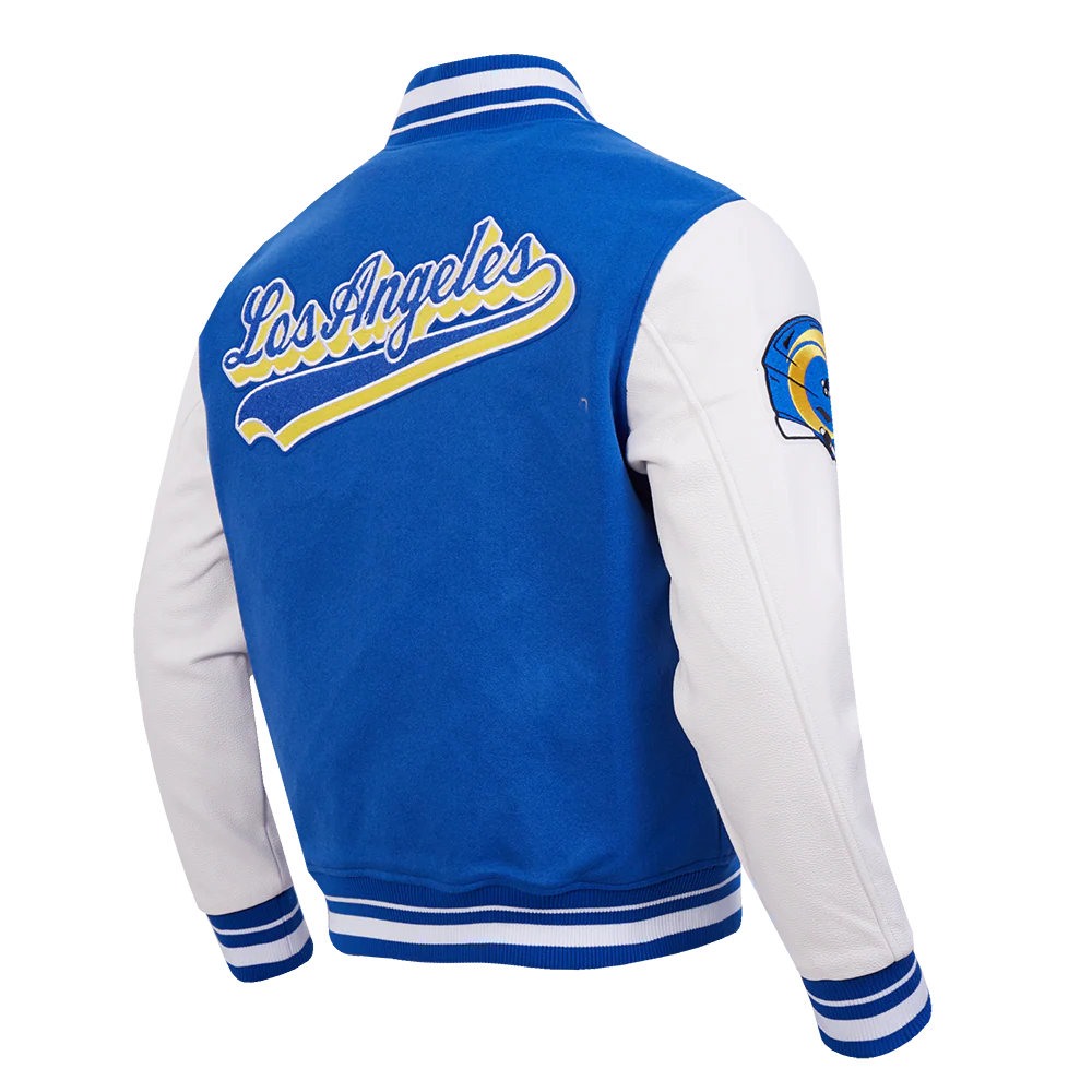 NFL LOS ANGELES RAMS SCRIPT TAIL MEN'S RIB WOOL VARSITY (ROYAL BLUE/WHITE) - Image 4