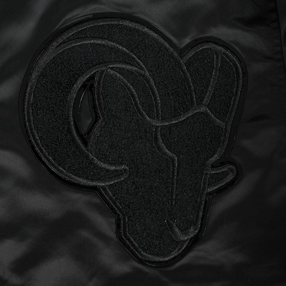 NFL LOS ANGELES RAMS TRIPLE BLACK SATIN JACKET (TRIPLE BLACK) - Image 14