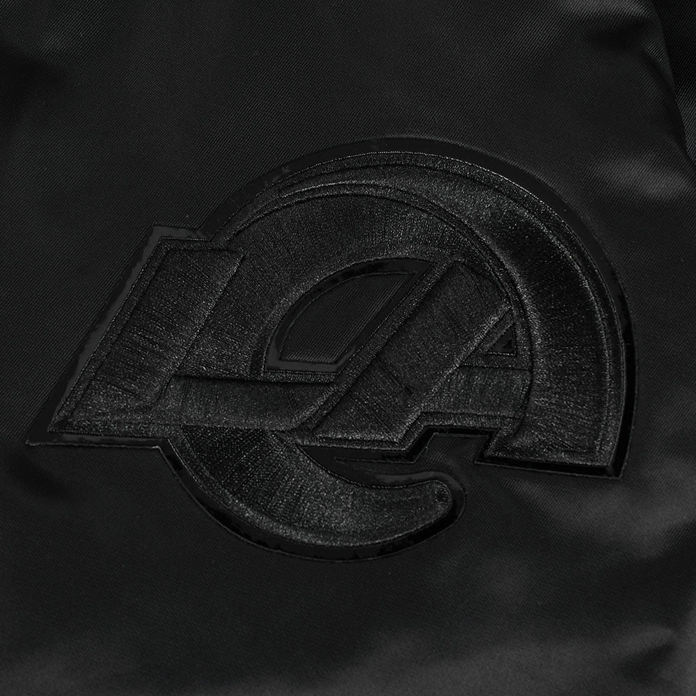 NFL LOS ANGELES RAMS TRIPLE BLACK SATIN JACKET (TRIPLE BLACK) - Image 16