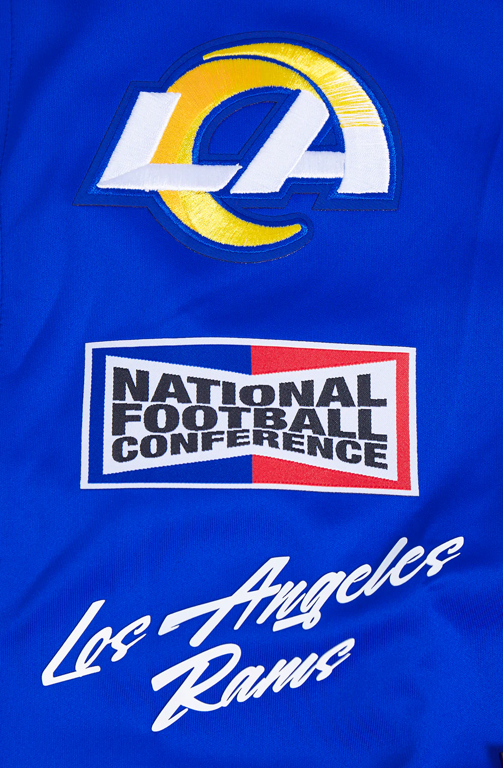 NFL LOS ANGELES RAMS FAST LANE DOUBLE KNIT MEN'S TRACK JACKET (ROYAL BLUE) - Image 5