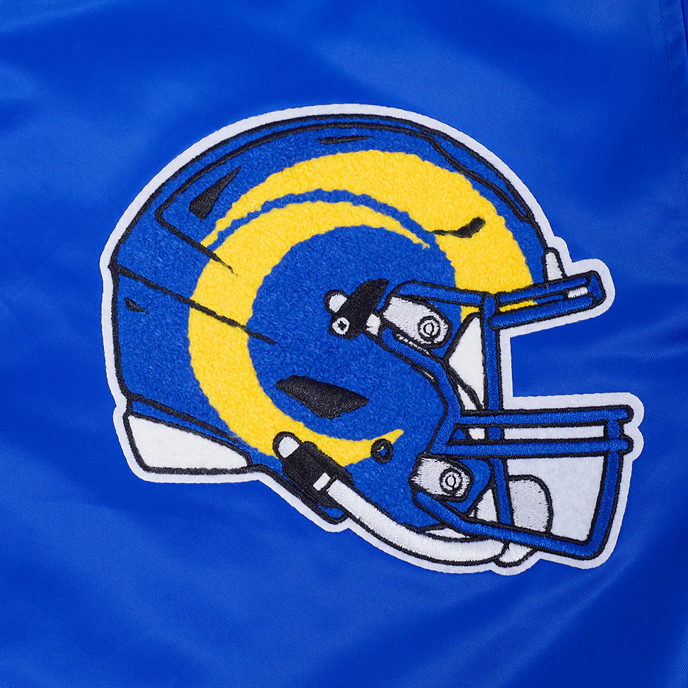 NFL LOS ANGELES RAMS MASHUP MEN'S RIB SATIN JACKET (ROYAL BLUE) - Image 5