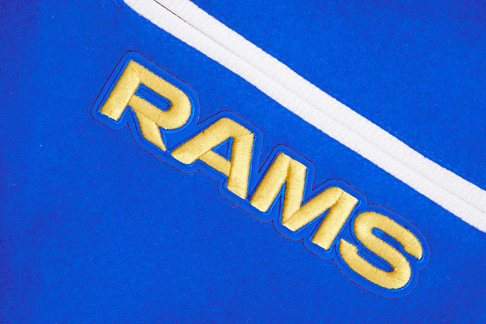 NFL LOS ANGELES RAMS MASHUP MEN'S RIB WOOL VARSITY JACKET (ROYAL BLUE/WHITE) - Image 11
