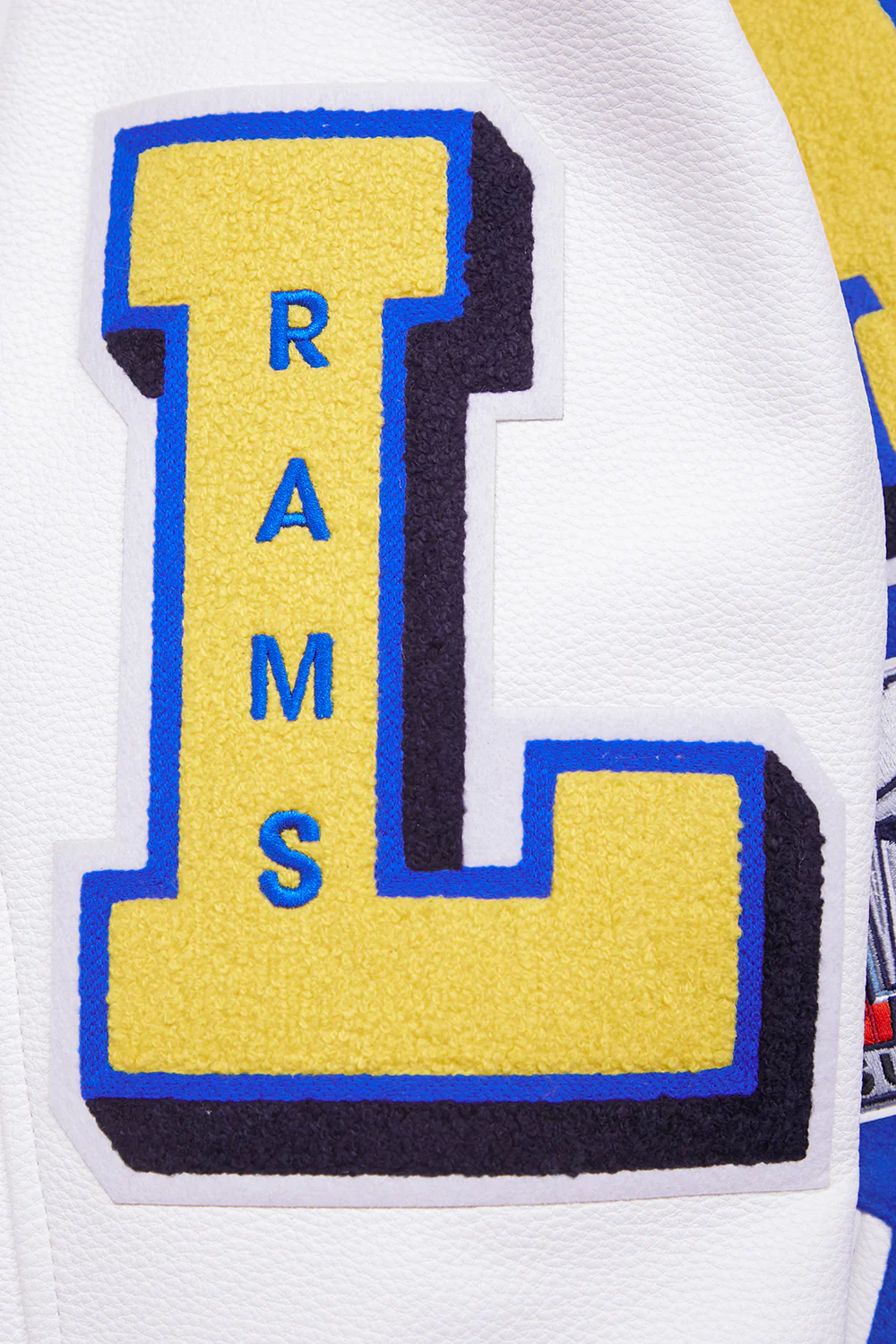 NFL LOS ANGELES RAMS MASHUP MEN'S RIB WOOL VARSITY JACKET (ROYAL BLUE/WHITE) - Image 18