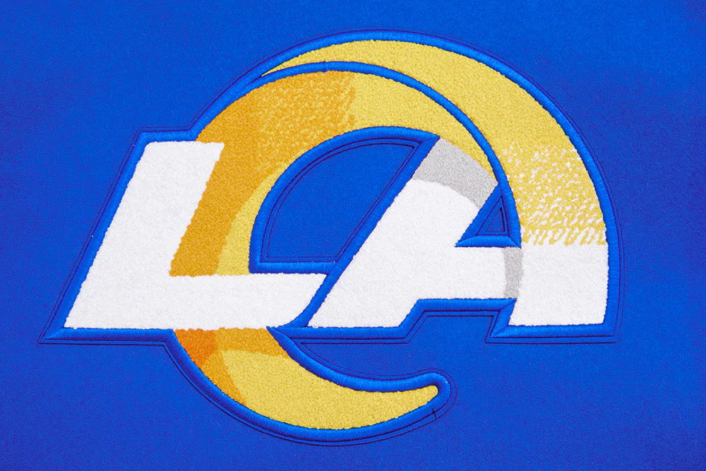 NFL LOS ANGELES RAMS MASHUP MEN'S RIB WOOL VARSITY JACKET (ROYAL BLUE/WHITE) - Image 21