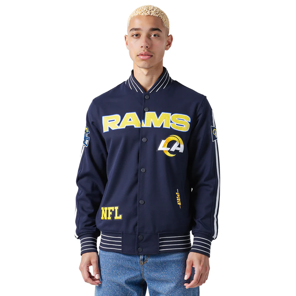 NFL LOS ANGELES RAMS PRO GAME DAY JACKET MEN'S JACKET (MIDNIGHT NAVY/WHITE)