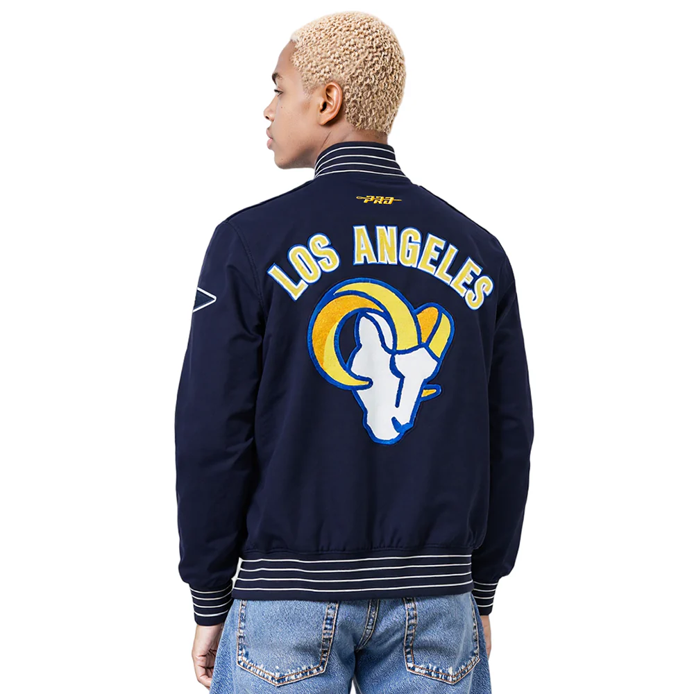 NFL LOS ANGELES RAMS PRO GAME DAY JACKET MEN'S JACKET (MIDNIGHT NAVY/WHITE) - Image 2