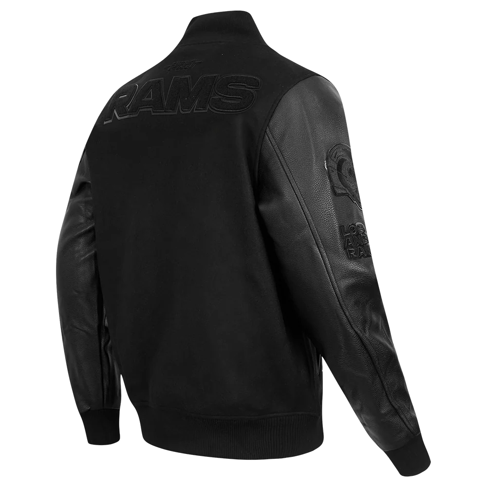NFL LOS ANGELES RAMS TRIPLE BLACK MEN'S WOOL VARSITY JACKET (TRIPLE BLACK MEN'S) - Image 4