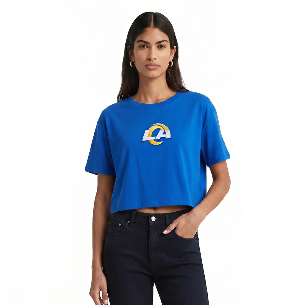 NFL LOS ANGELES RAMS WINGSPAN WOMEN'S SJ BOXY TEE (ROYAL BLUE) - Image 2