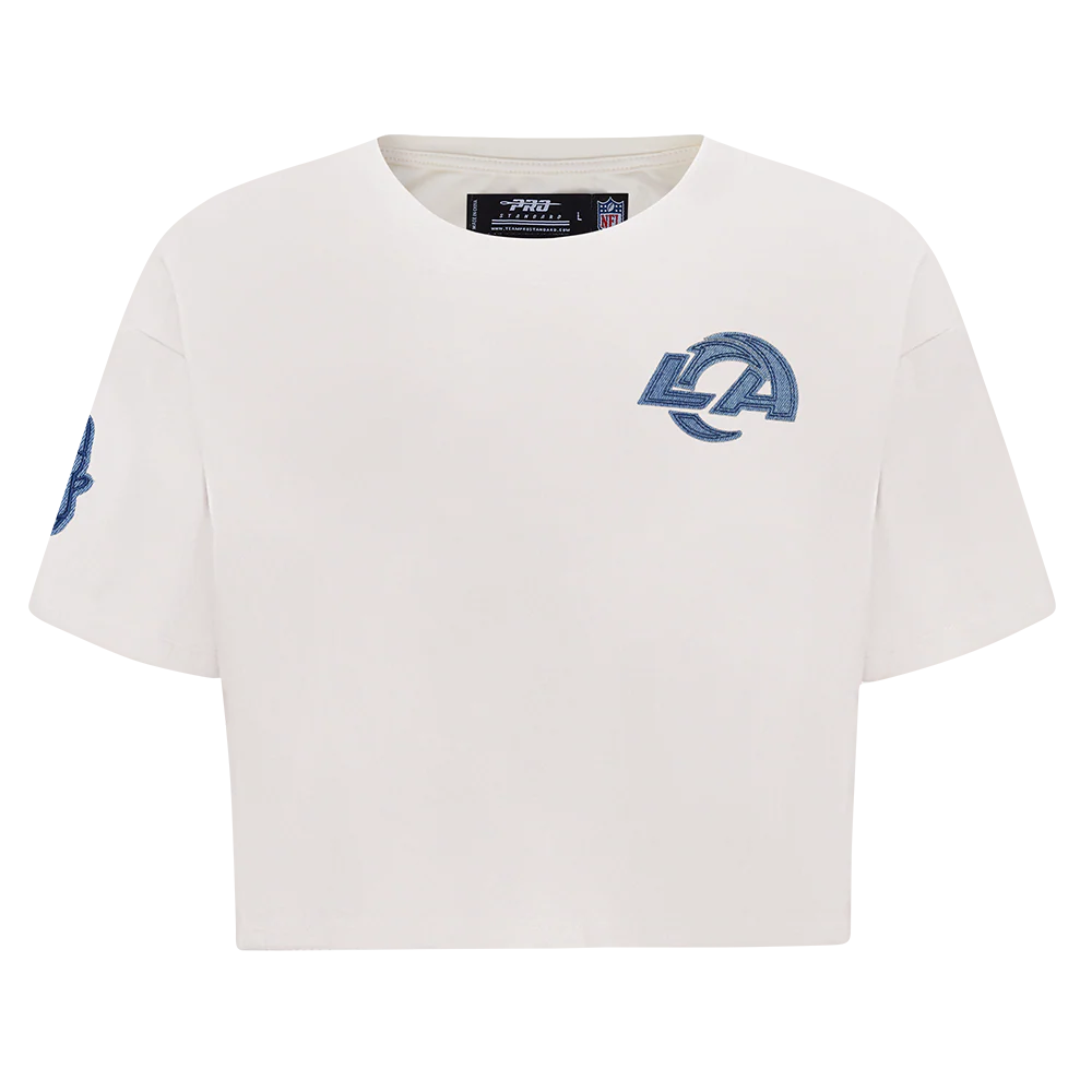 NFL LOS ANGELES RAMS VARSITY BLUES WOMEN'S  SJ BOXY TEE (LINEN) - Image 3