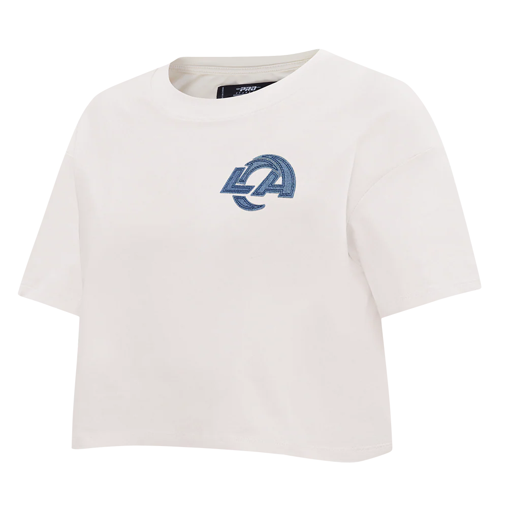 NFL LOS ANGELES RAMS VARSITY BLUES WOMEN'S  SJ BOXY TEE (LINEN) - Image 5