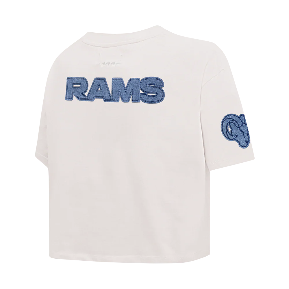 NFL LOS ANGELES RAMS VARSITY BLUES WOMEN'S  SJ BOXY TEE (LINEN) - Image 6