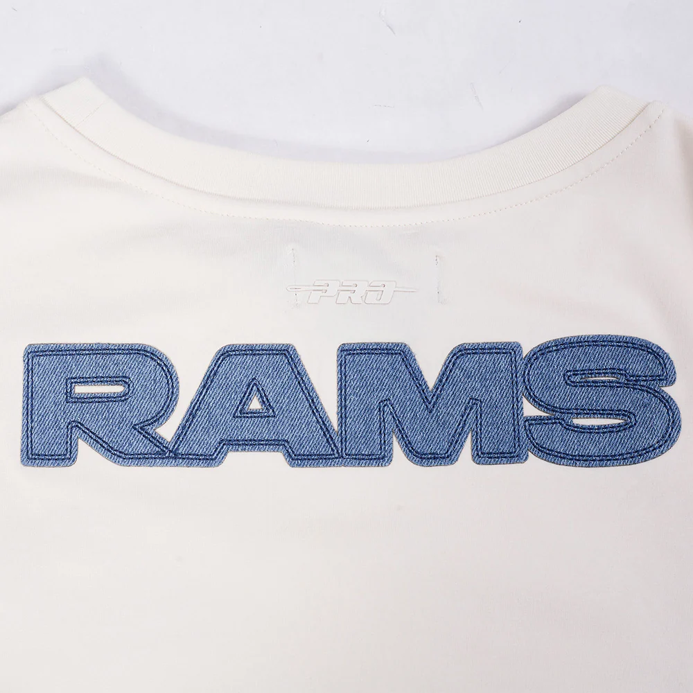 NFL LOS ANGELES RAMS VARSITY BLUES WOMEN'S  SJ BOXY TEE (LINEN) - Image 7