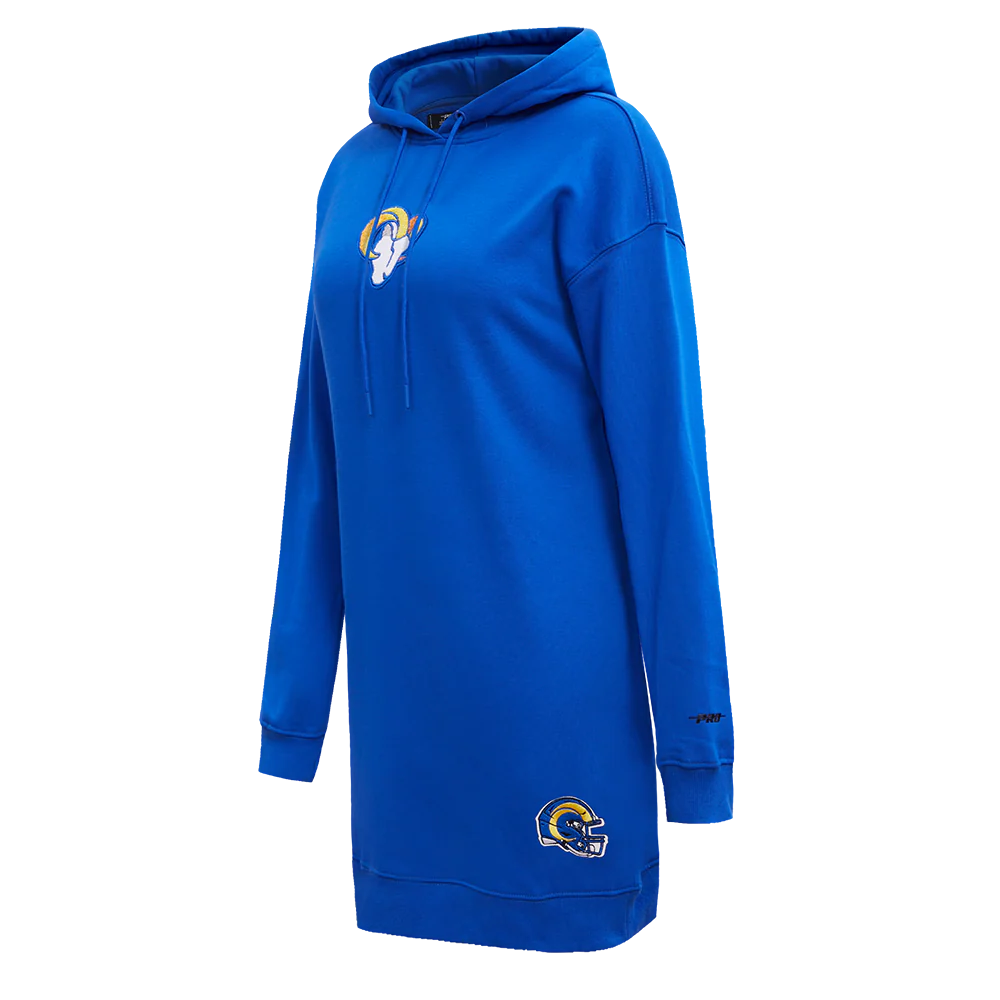 NFL LOS ANGELES RAMS CLASSIC WOMEN'S HOODIE DRESS (ROYAL BLUE) - Image 2