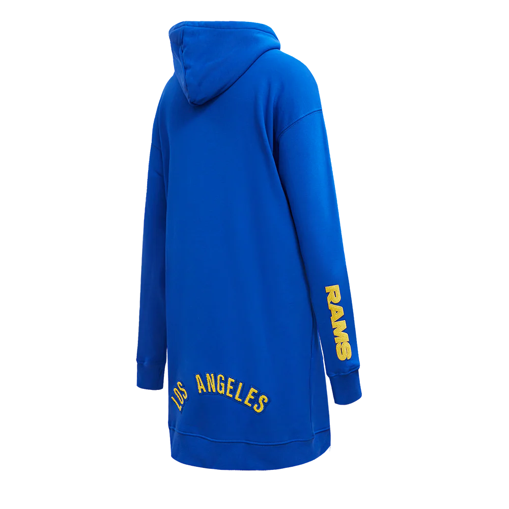 NFL LOS ANGELES RAMS CLASSIC WOMEN'S HOODIE DRESS (ROYAL BLUE) - Image 3
